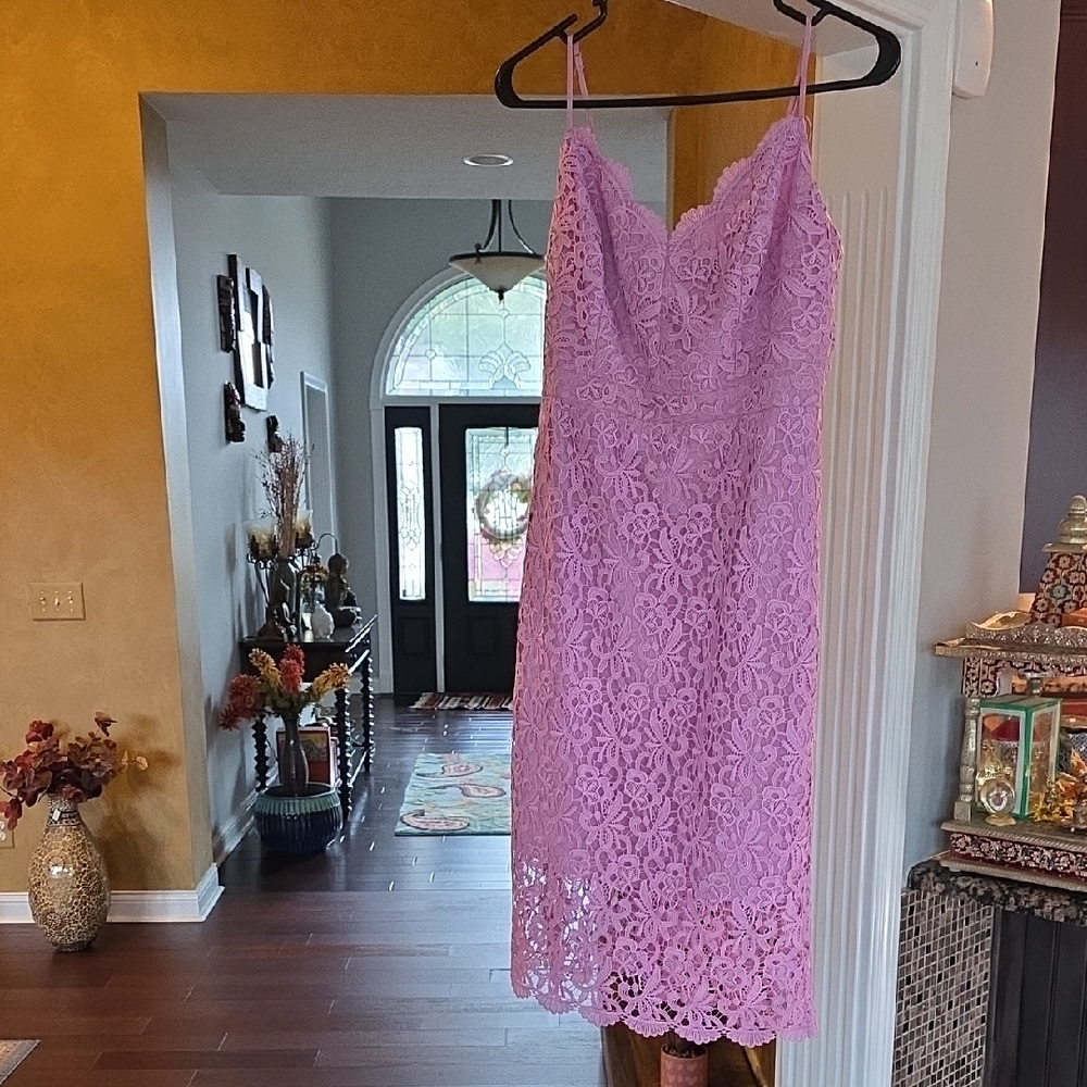 J. Crew Lavender Lace Midi Dress